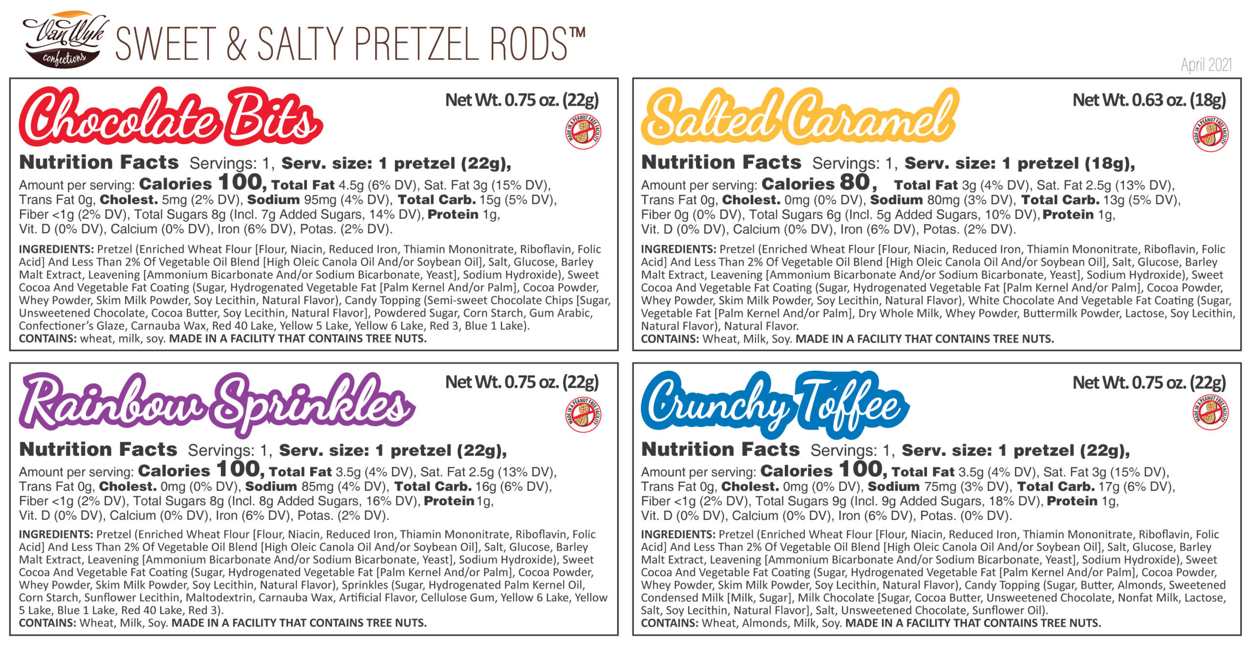 Sweet & Salty Pretzel Rods Nutrition Facts and Ingredients