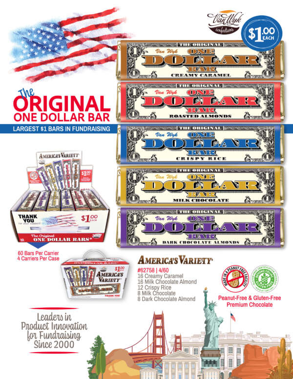 America's Variety $1 One Dollar Bars Flyer 2023